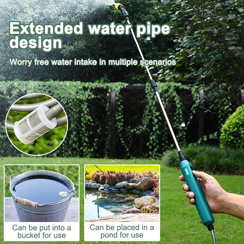 2400mAh High Pressure Electric Garden Sprayer Rechargeable Portable with 3 Adjustable Nozzles for Lawn Plants Irrigation Peaceful Pleasures Health and Wellness