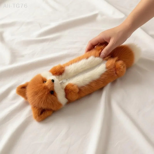 Cute Cartoon Plush Animal Pencil Case | Student Stationery Pouch Pencil Case Pouch Peaceful Pleasures Health and Wellness