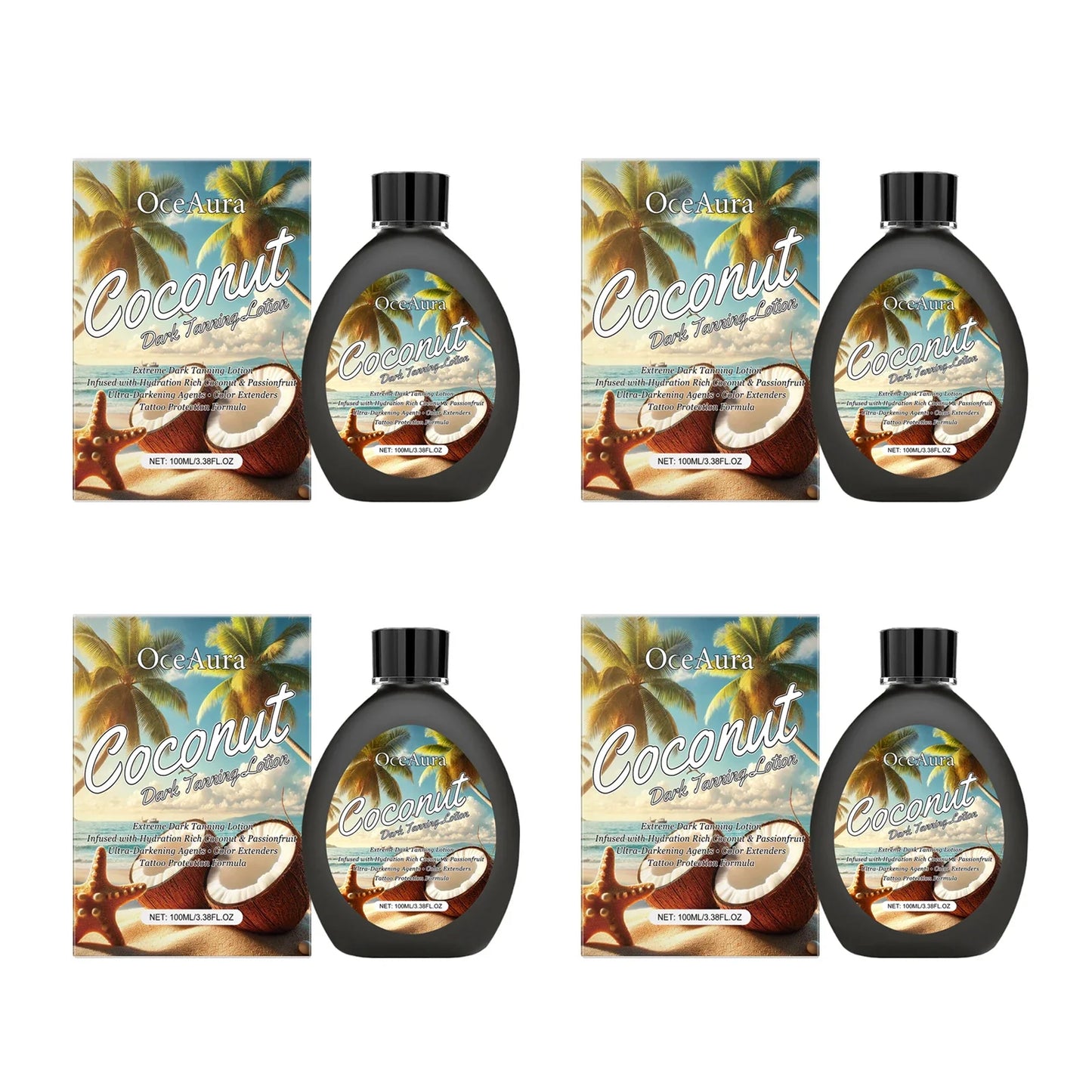 OceAura Coconut Dark Tanning Lotion – Bronzer & Sunless Tan