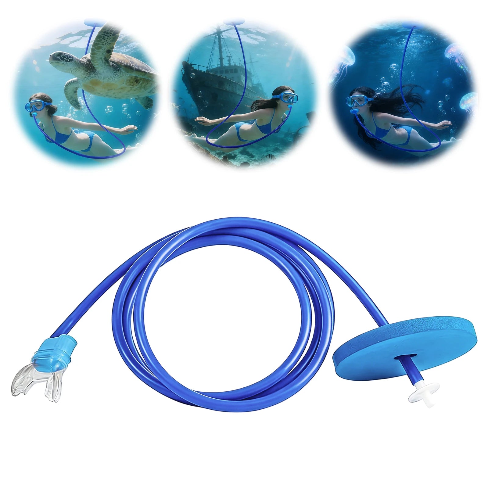 Snorkel Breathing Tube with Silicone Mouthpiece Foldable Snorkel Lightweight for Freediving Training and Snorkelling Peaceful Pleasures Health and Wellness