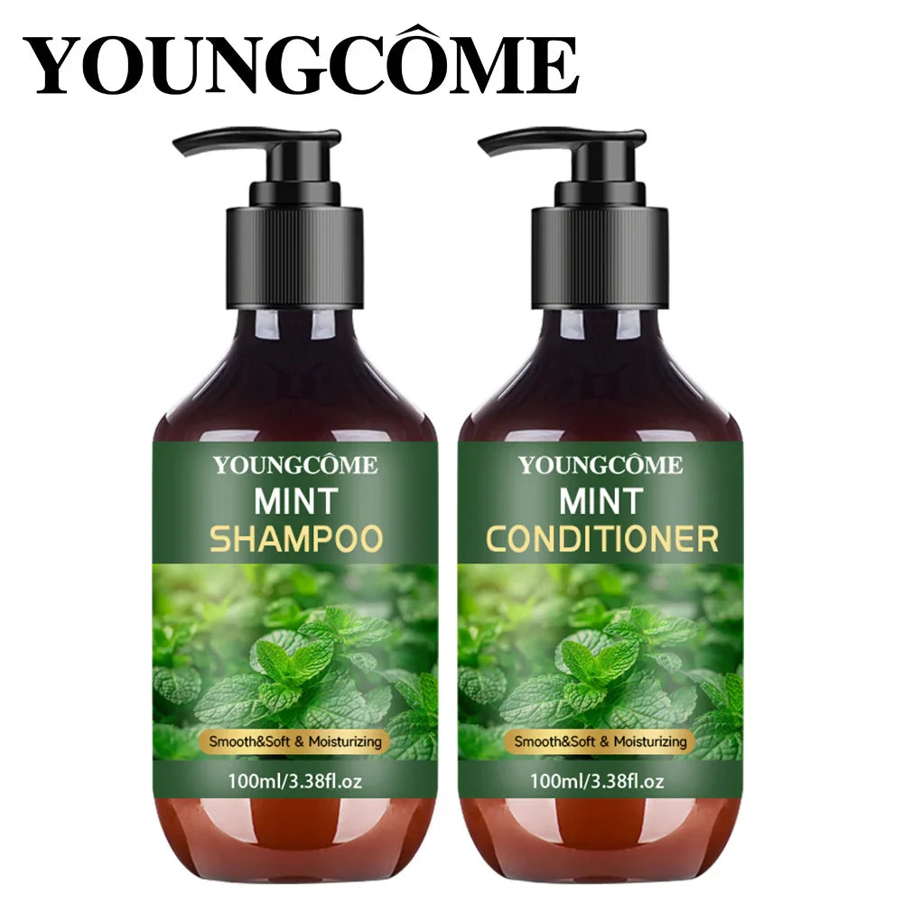 YOUNGCOME Peppermint Oil Shampoo & Conditioner Set 3.38 oz