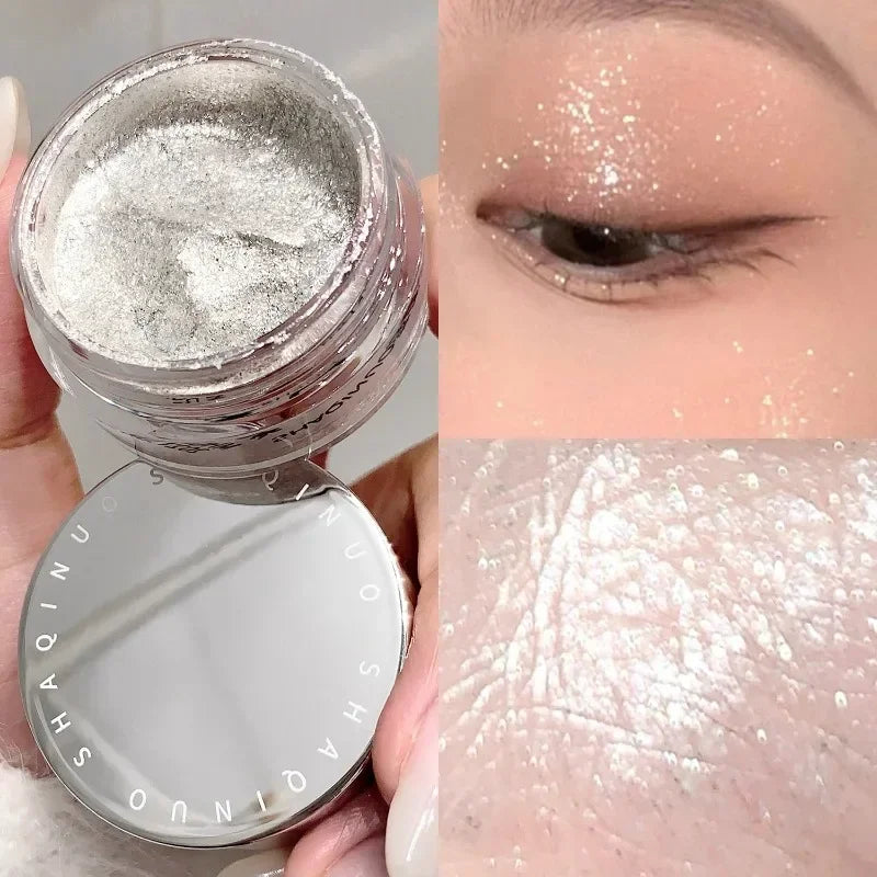 Pearlescent Glitter Eye Shadow Gel Shimmer Highlighter Makeup