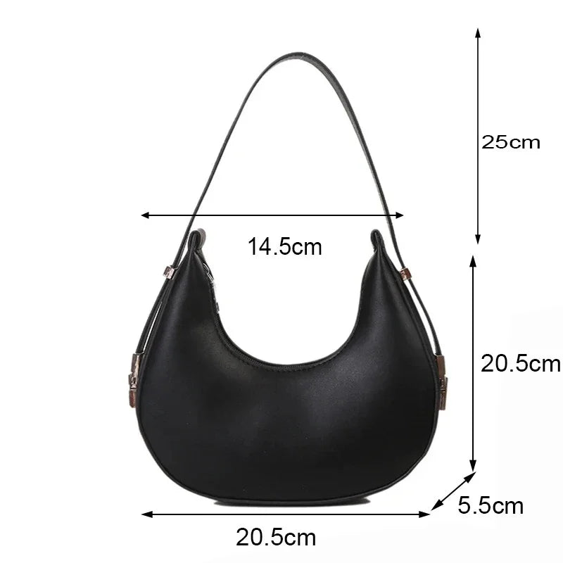 Women's PU Leather Hobo Shoulder Bag | Small Clutch & Travel Bag