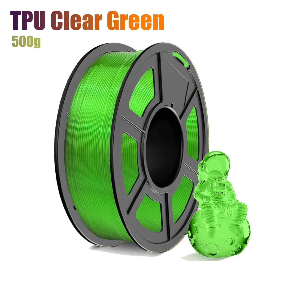 DINGSUN 3D 1.75mm Transparent TPU Filament Shore 95A Flexible
