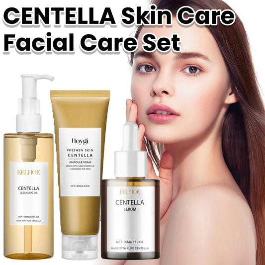 Centella Asiatica Skincare Set – Cleansing Oil, Cleanser & Serum Skincare Gift Set Peaceful Pleasures Health and Wellness
