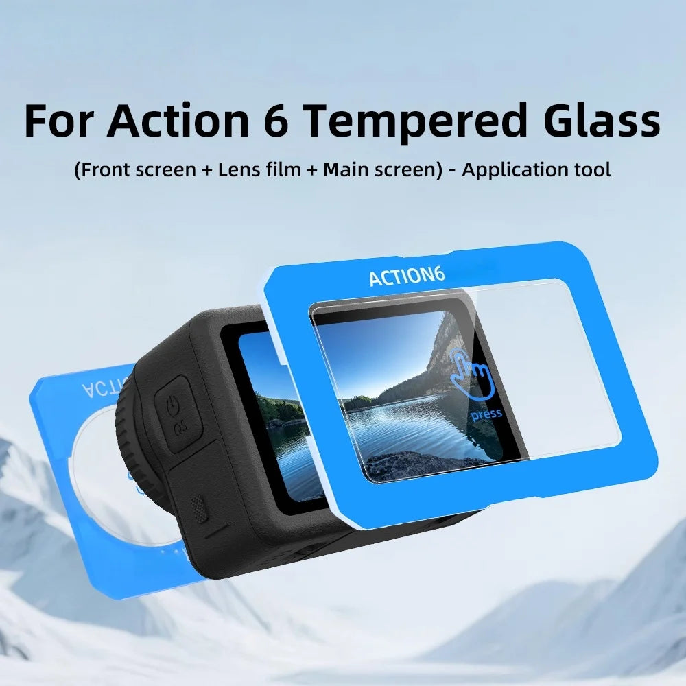 Full-Screen Protection For DJI OSMO ACTION 6 Screen Tempered Glass Protector Application Tool HD Lens Protector Film Accessory Peaceful Pleasures Health and Wellness