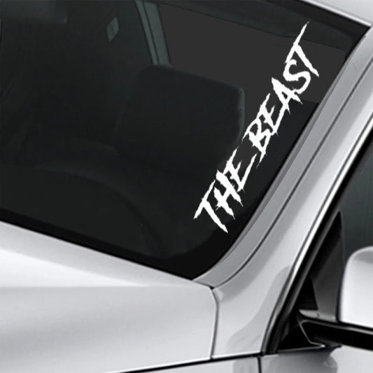 56cm THE BEAST Windshield DECAL Sticker DIESEL TRUCK JDM Car Boost Peaceful Pleasures Health and Wellness WHITE