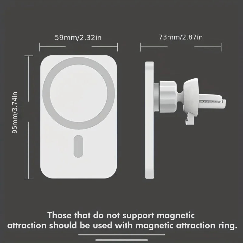 Magnetic Wireless Car Charger Air Vent Mount | iPhone 12–17