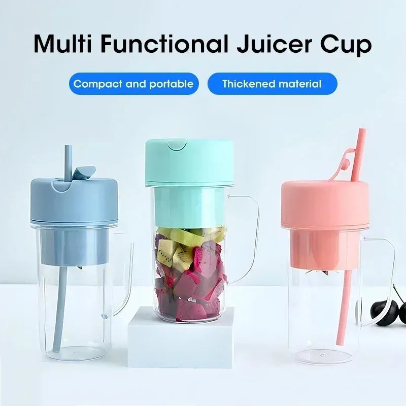 Portable USB Rechargeable Electric Juicer Cup 300ml With Straw Fruit Blender For Smoothie Shakes Home Outdoor Office Peaceful Pleasures Health and Wellness