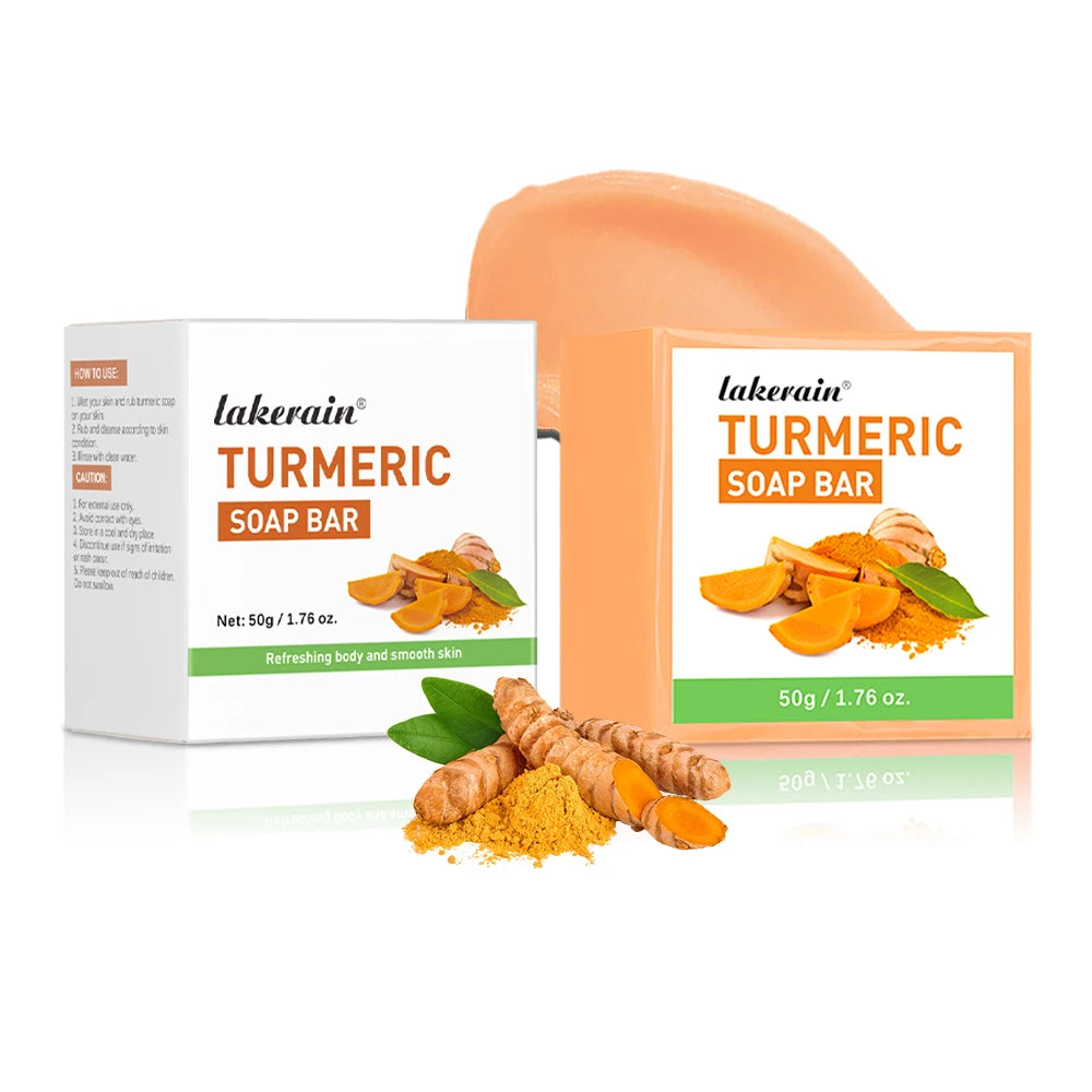 Handmade Turmeric Soap – Brightening Bar for Dark Spots & Face Brightening Soap Bar Peaceful Pleasures Health and Wellness 2pcs