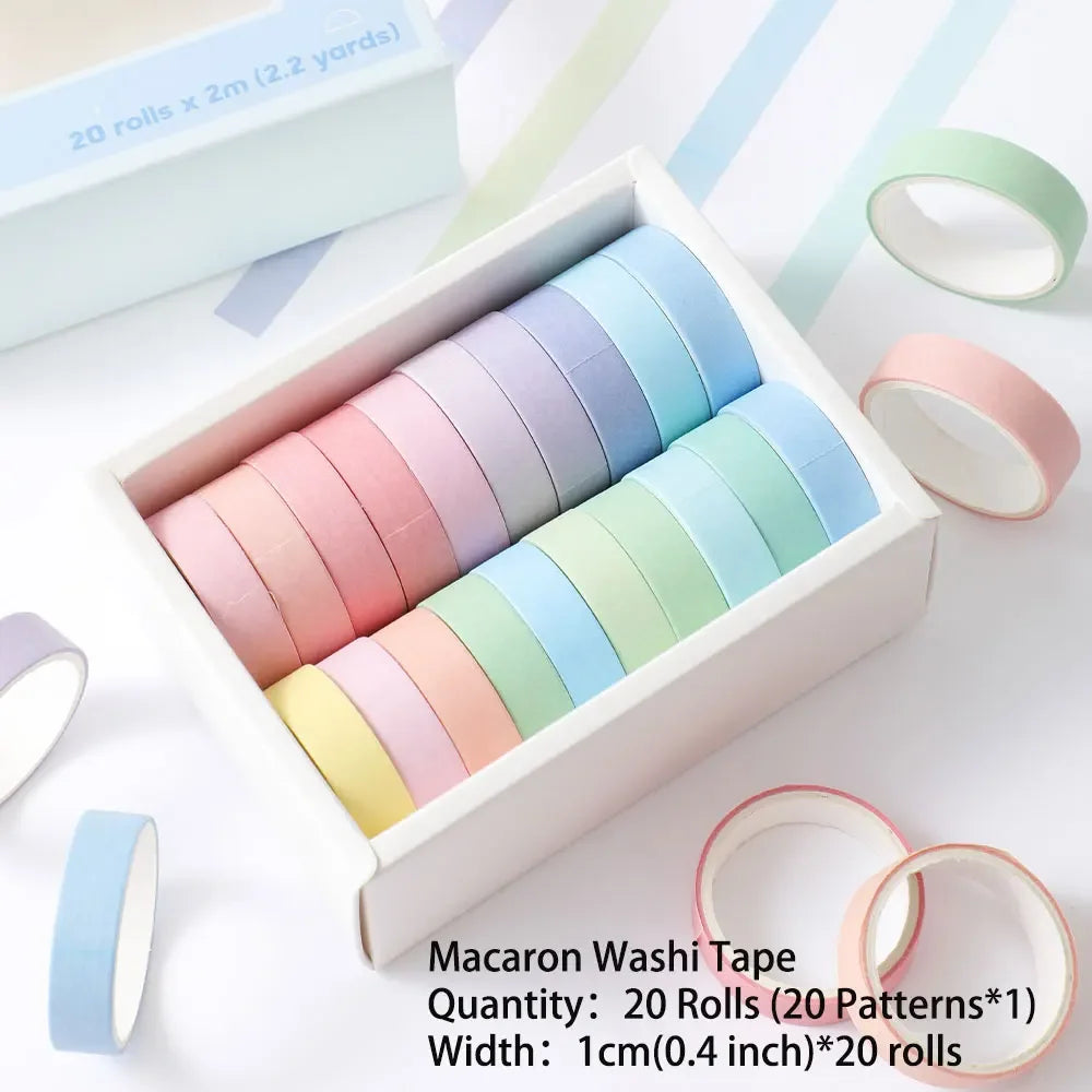 20 rolls Washi Tape Set Simple Thin Masking Tape For DIY Arts Crafts Gift Wrapping Journaling Scrapbooking Labeling Coding Deco Peaceful Pleasures Health and Wellness Blue