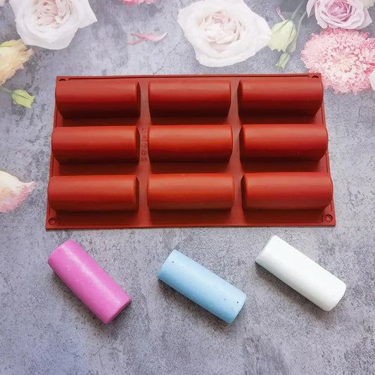 Baking Tools 9 Cavity Silicone Mold 3D Stick Half-cylindrical Long Peaceful Pleasures Health and Wellness
