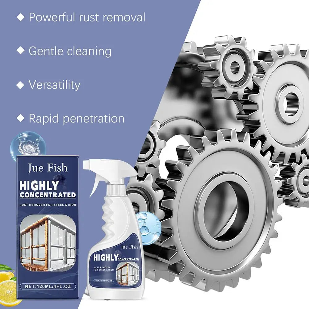 Heavy Duty Rust Remover Spray Fast Acting Rust Dissolver & Anti-Rust Coating For Metal, Car, Tools Multi-Surface Cleaner 120ml Peaceful Pleasures Health and Wellness