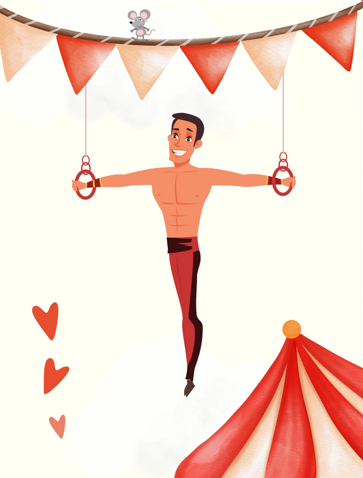 Funny Cartoon Circus House Acrobats Carnival Magician Nursery Poster Canvas Painting Wall Art Pictures Home Interior Decor Peaceful Pleasures Health and Wellness 3 40x60cm Unframed