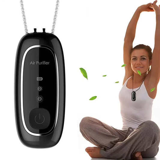 Air Purifier Wearable Personal USB Rechargeable Air Cleaner Purifier High Efficiency Energy Saving Negative Ions Peaceful Pleasures Health and Wellness