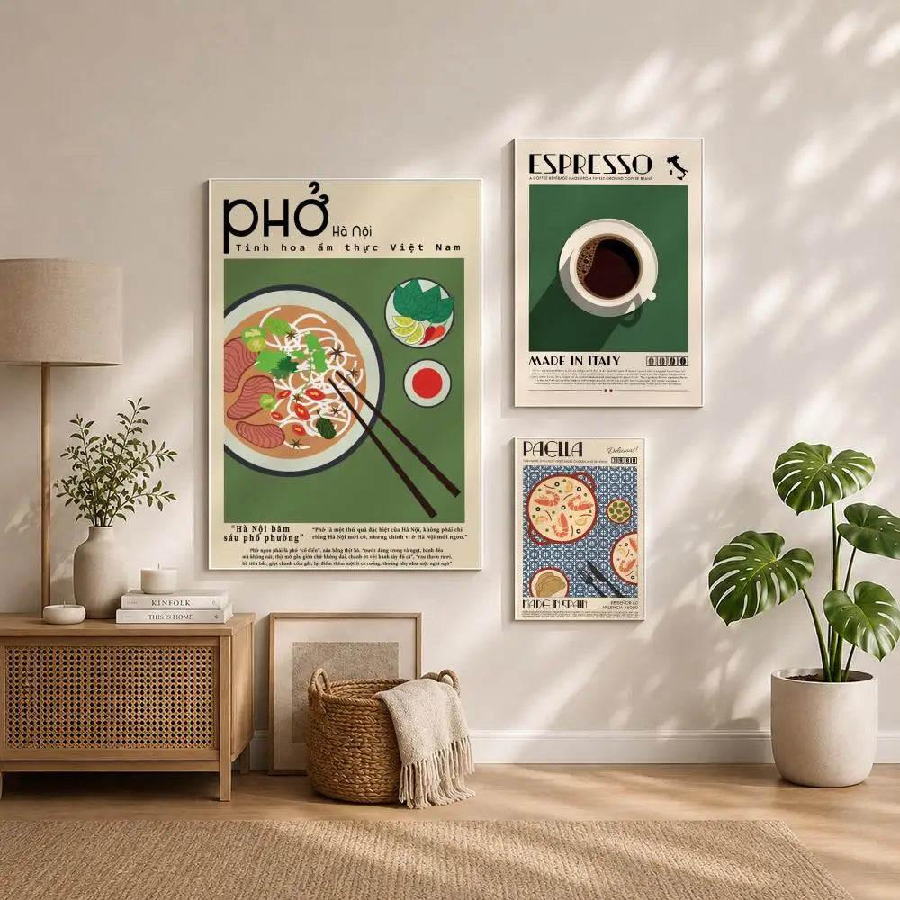 Korean Traditional Food Wall Poster – HD Self-Adhesive & Waterproof Wall Art Poster Peaceful Pleasures Health and Wellness