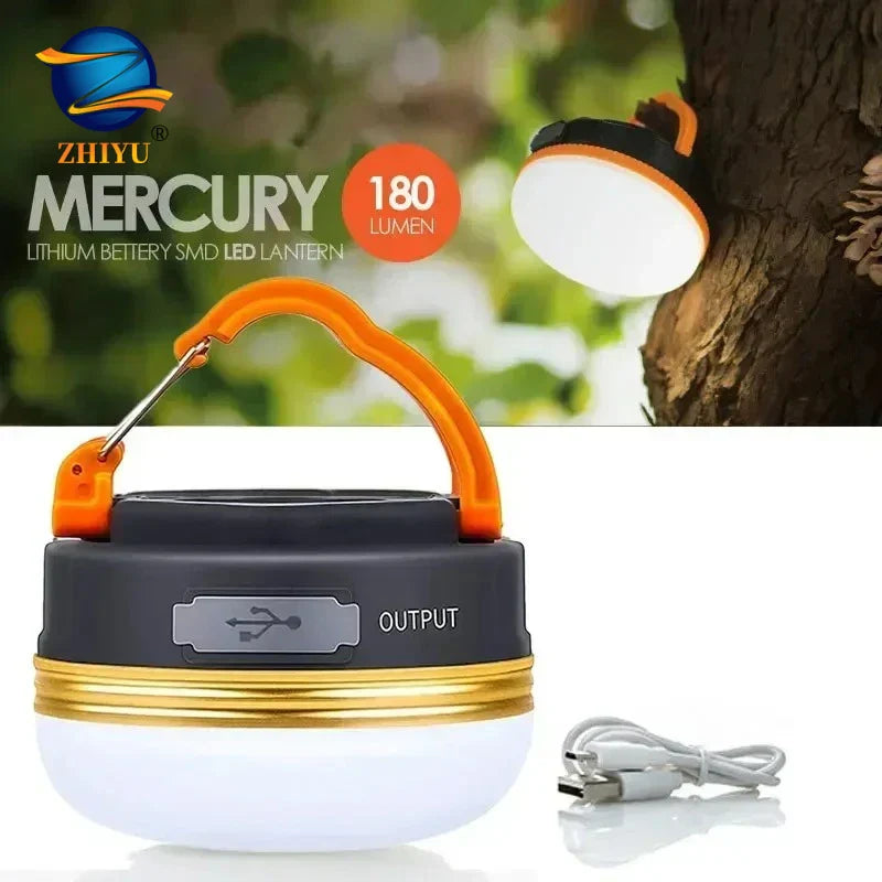 10W LED Camping Lantern | USB Rechargeable 1800mAh Tent Light