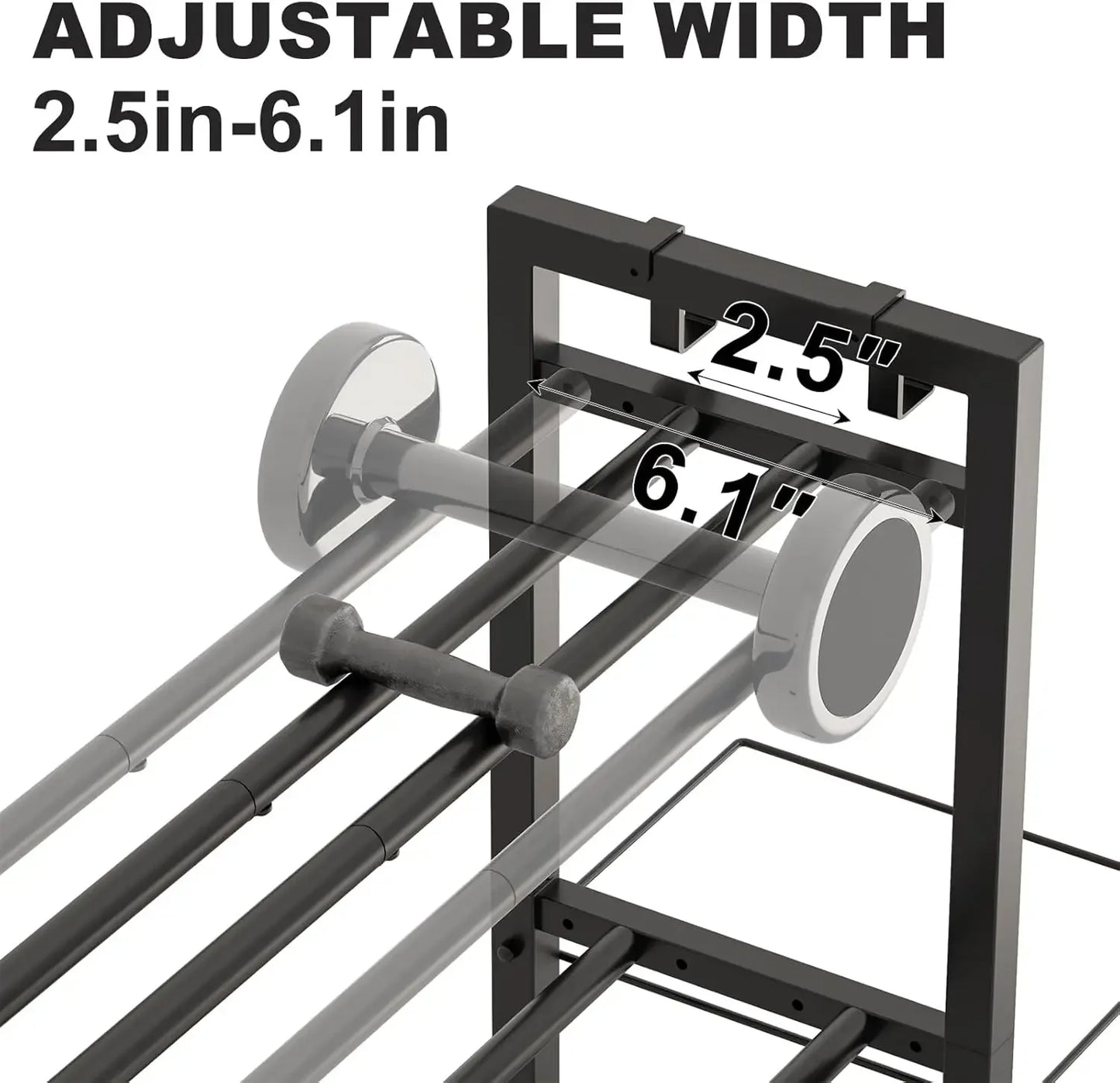 3-Tier Adjustable Dumbbell Rack, Heavy Duty Metal Storage for Home Gym Equipment and Accessories Peaceful Pleasures Health and Wellness