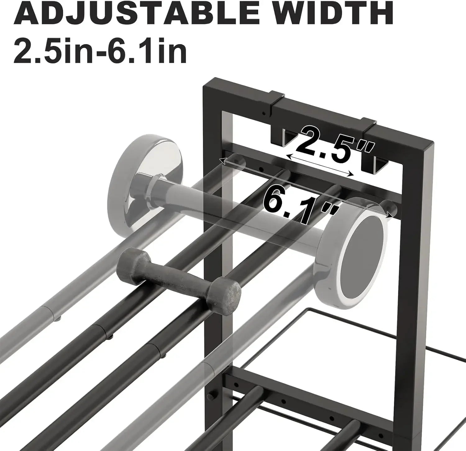 3-Tier Adjustable Dumbbell Rack, Heavy Duty Metal Storage for Home Gym Equipment and Accessories Peaceful Pleasures Health and Wellness