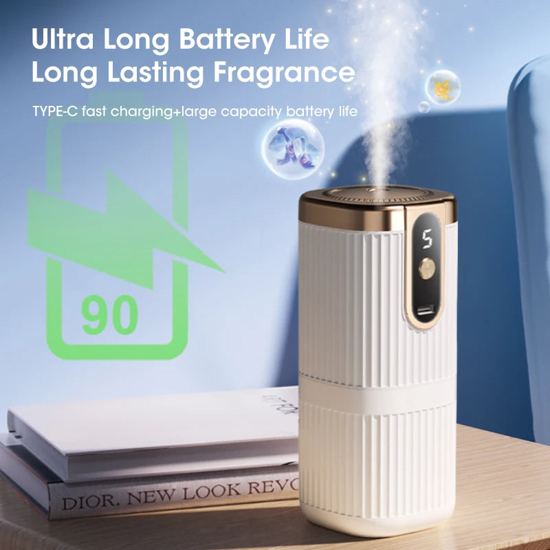 Mini Smart USB Rechargeable Essential Oil Aromatherapy Diffuser Humidifier 5-Level Adjustable for Room Toilet Peaceful Pleasures Health and Wellness