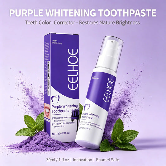 Purple Whitening Toothpaste – Color Corrector for Brighter Teeth Whitening Toothpaste Peaceful Pleasures Health and Wellness