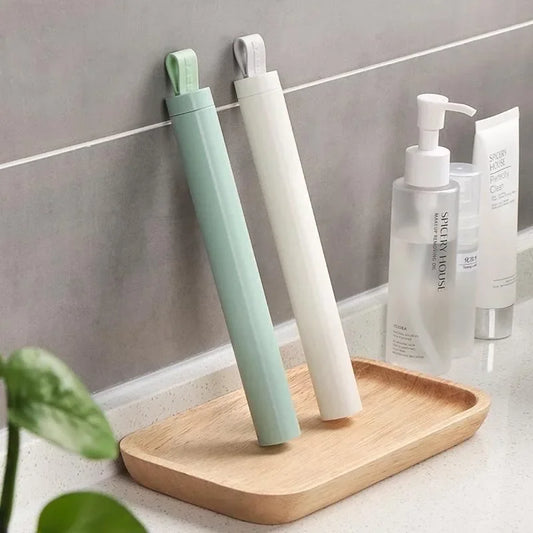 Portable Toothbrush Holder Lid Suitable Travel Camping Storage Box Peaceful Pleasures Health and Wellness
