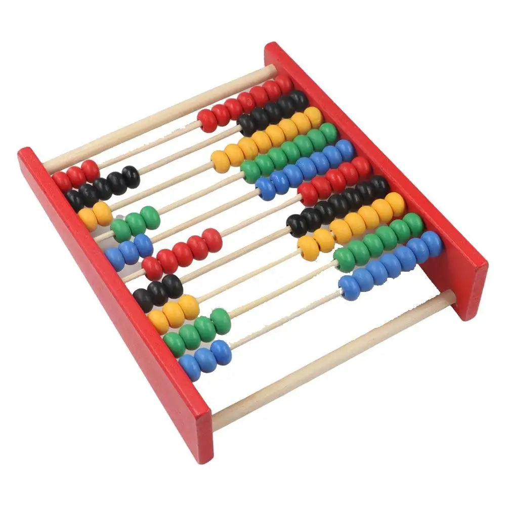 Wooden Abacus for Intelligence Development Colorful Beads Learning Mathematics Tool Mini Montessori Children Peaceful Pleasures Health and Wellness