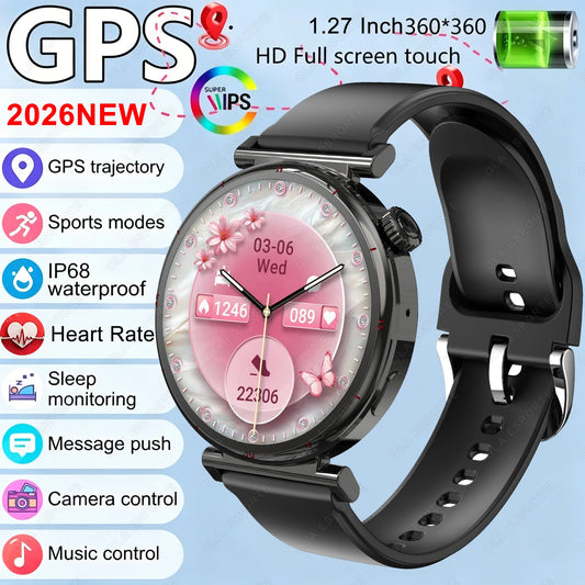 2026 Smart Watch Android IOS Phone 1.27 Inch Color Screen Bluetooth Answer Call Fitness Watches Tracker Smartwatch Women NewHW12 Peaceful Pleasures Health and Wellness