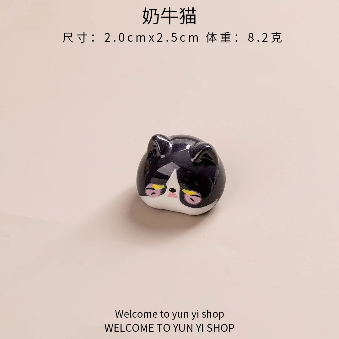 Resin Kawaii Cat Statue Home Decor Crafts Room Wedding Gifts Decoration Doll for Girls Mothers Day Gift Fairy Garden Home Decor Peaceful Pleasures Health and Wellness Cow cat