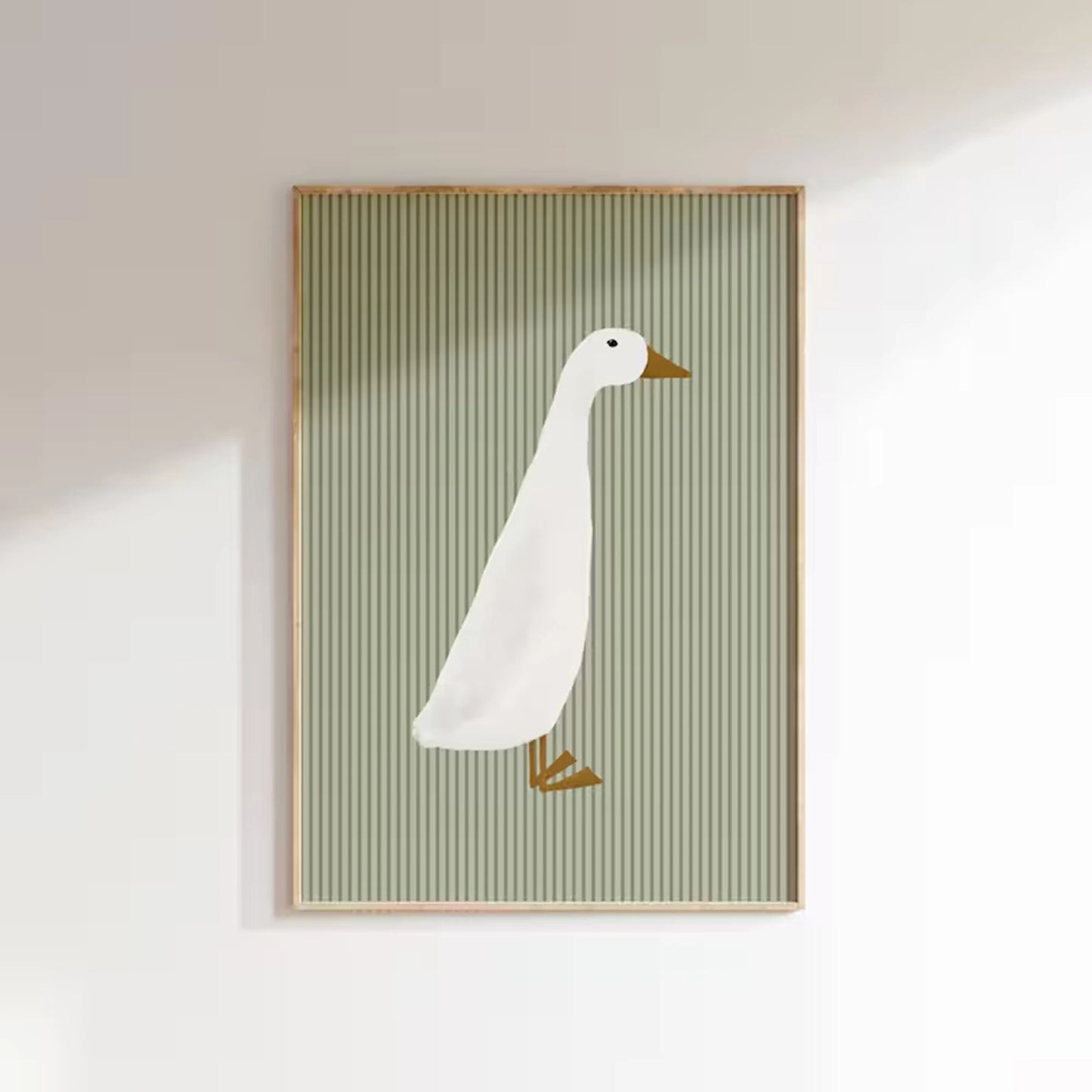 Funny Green Goose Canvas Wall Art Print | Modern Home Decor