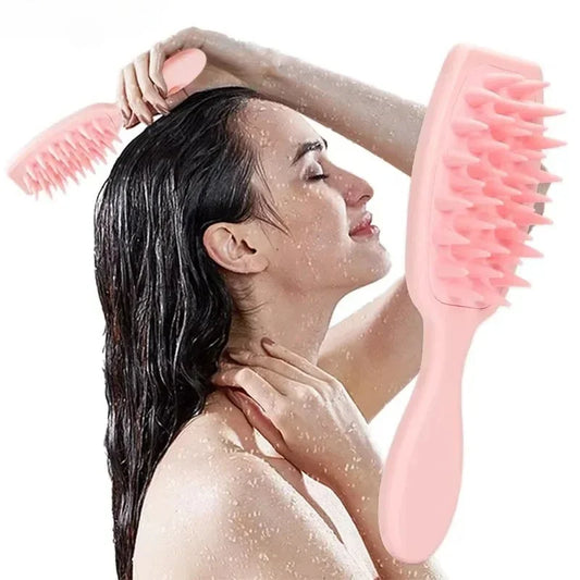 Silicone Scalp Massage Brush | Long Handle Shampoo & Scrubber Scalp Massage Brush Peaceful Pleasures Health and Wellness