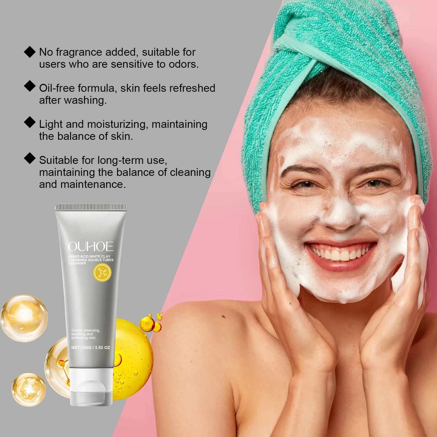 Amino Acid Facial Cleanser – Oil Control & Pore Deep Clean