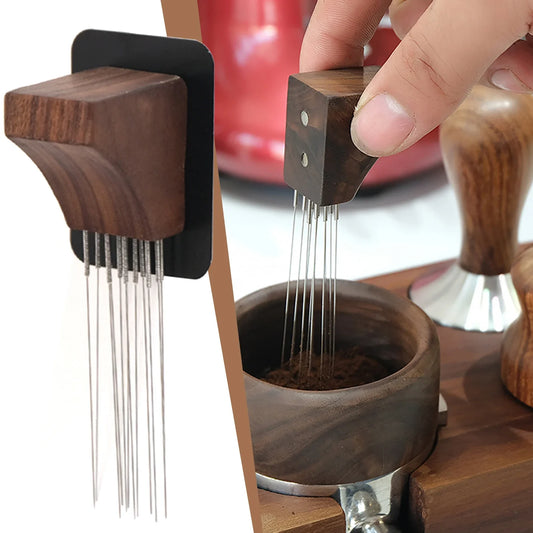 Magnetic Espresso Coffee Distribution Needle Tool | Wood & Steel Espresso Accessory Tool Oasis Select Default Title