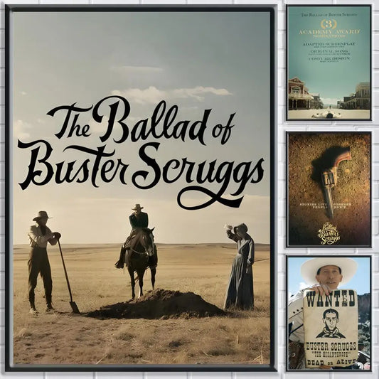Movie T-The Ballad of Buster Scruggs Poster HD Self Adhesive Waterproof Wall Art Ideal for Home Office Dorm Bedroom Great Gift Peaceful Pleasures Health and Wellness