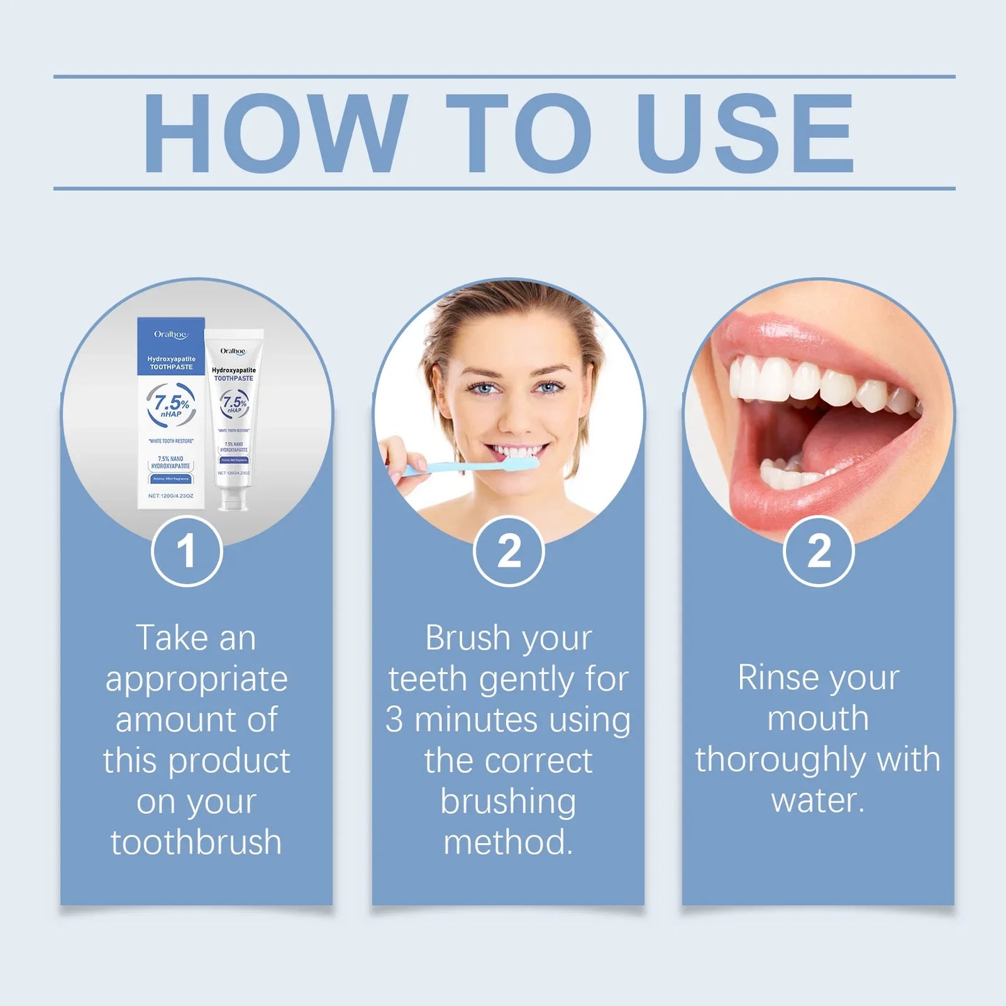 Oralhoe Hydroxyapatite Whitening Toothpaste – Stain Removal