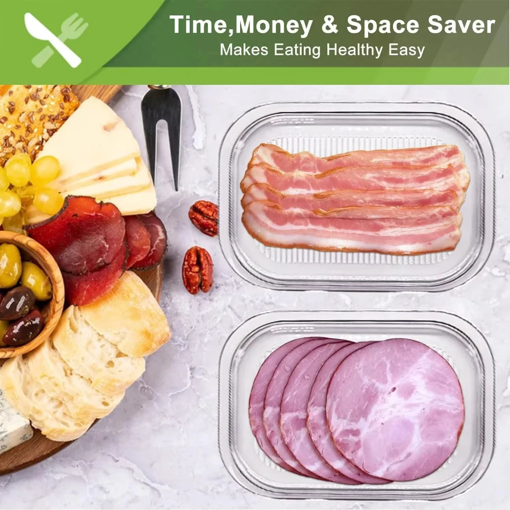 Stackable Meat & Deli Food Storage Containers with Lids