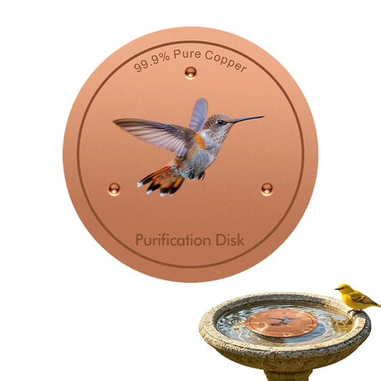 Copper Metal Bird Bath Purifier Disc | Triple-Point Support Bird Bath Accessory Oasis Select