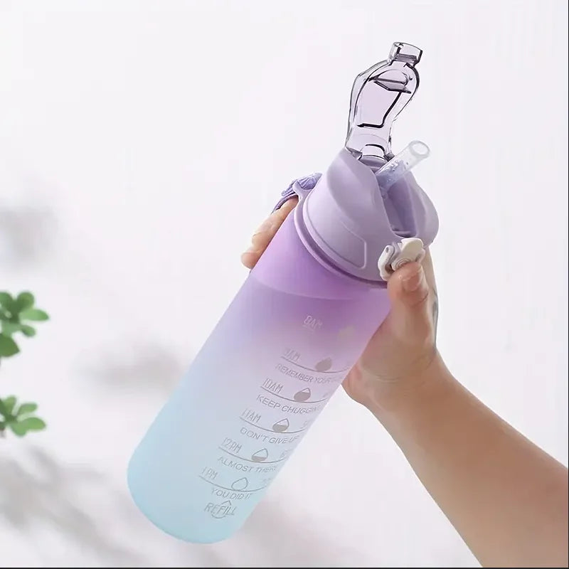 700ml Inspirational Outdoor Sports Water Cup With Time Scale And Drop-Resistant Lid - Portable And Fashionable Peaceful Pleasures Health and Wellness