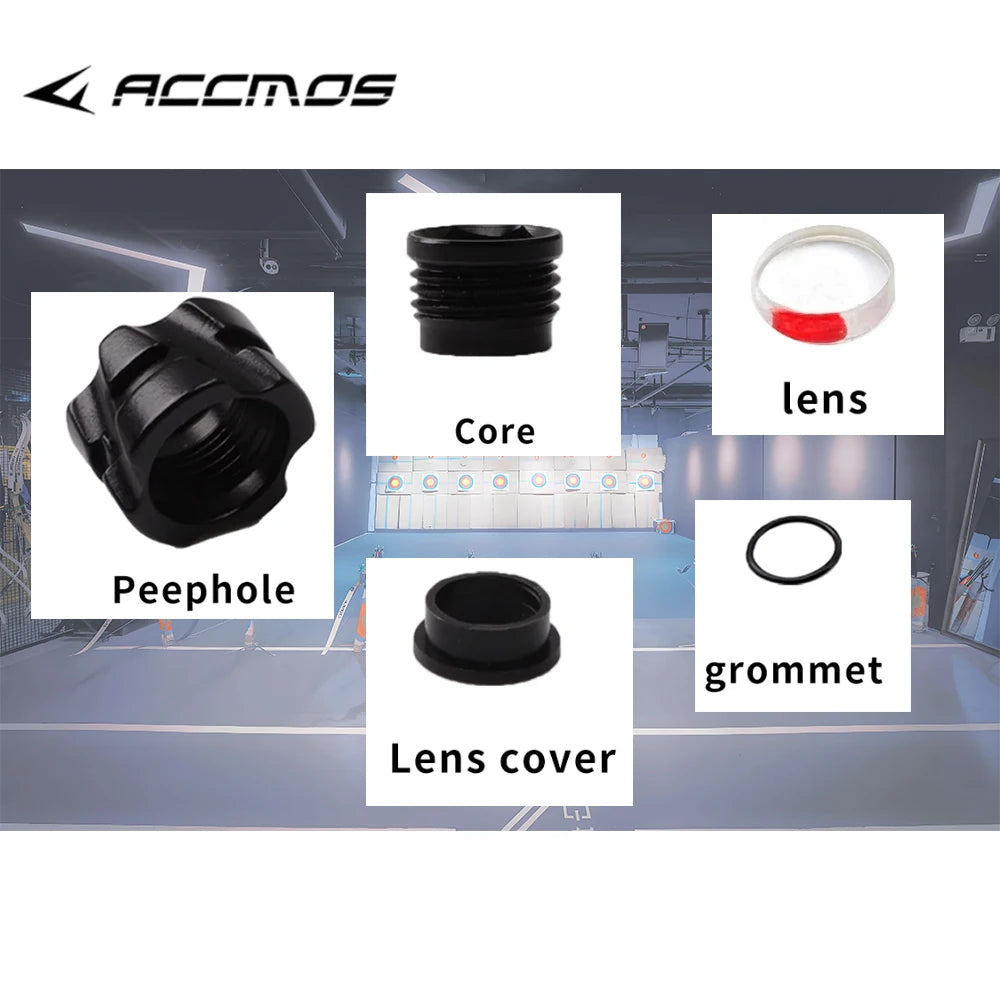 37 45 Degree Peep Sight Hole Aperture Inner Core Clarifier Lens 4X 6X