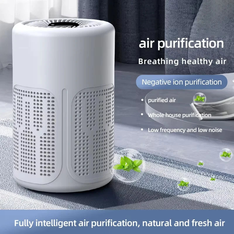 Mini Desktop Air Purifier HEPA Filter With Negative Ion Technology Eliminates Formaldehyde Odors Smoke And Dust Particles Peaceful Pleasures Health and Wellness