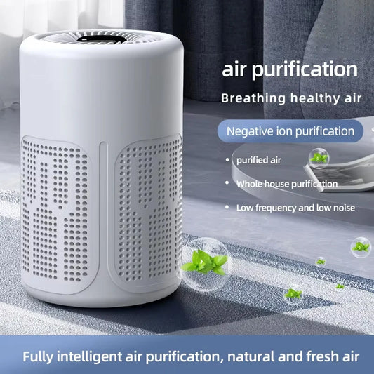 Mini Desktop Air Purifier HEPA Filter With Negative Ion Technology Eliminates Formaldehyde Odors Smoke And Dust Particles Peaceful Pleasures Health and Wellness