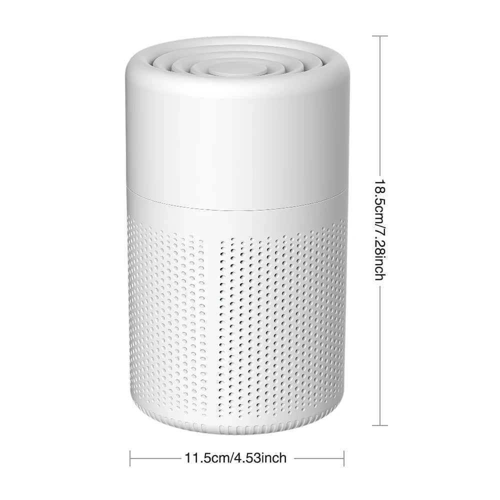 Air Purifier With H13 HEPA + Activated Carbon Filter Dual Purification for 20㎡ Rooms Blue Light for Pet Allergy Relief Air Clean Peaceful Pleasures Health and Wellness WHITE
