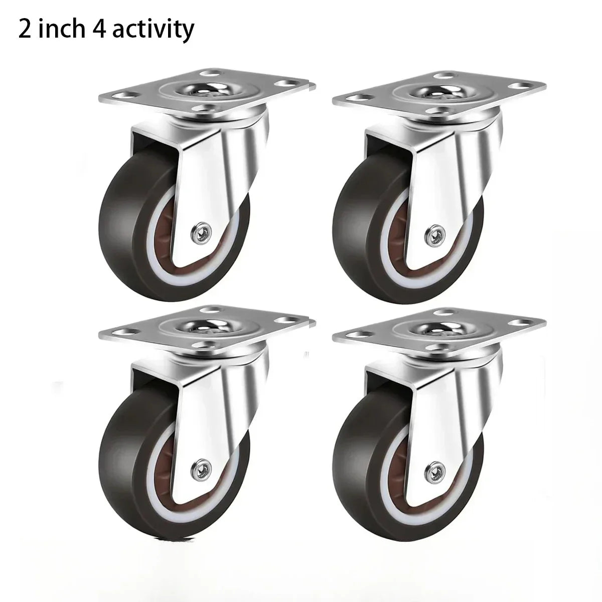 2 Inch Heavy Duty Rubber Furniture Caster Wheels – Set of 4
