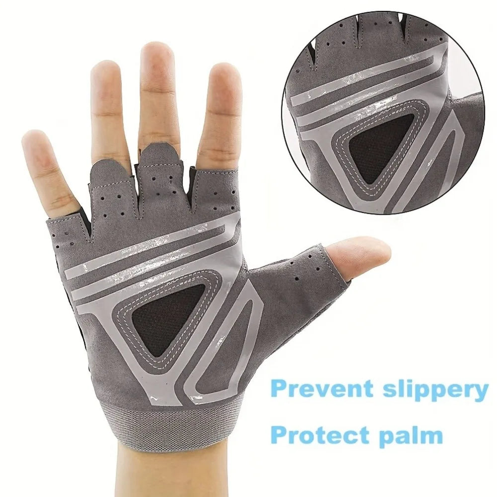Anti-slip Half Finger Gym Gloves for Men Women, Breathable Fitness Gloves for Cycling Climbing Training Fishing Sports Peaceful Pleasures Health and Wellness