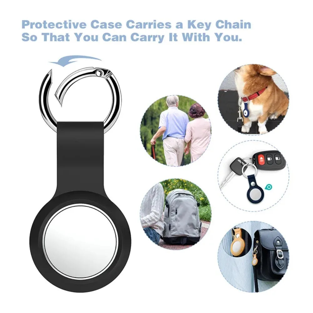 Cover for Airtags Case Liquid Silicone Protective Shell Tracker Accessories Anti-scratch Sleeve Keychain Air Tag Case Peaceful Pleasures Health and Wellness