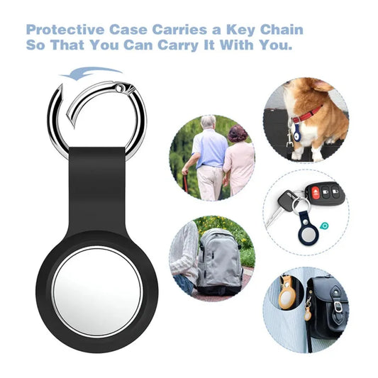 Cover for Airtags Case Liquid Silicone Protective Shell Tracker Accessories Anti-scratch Sleeve Keychain Air Tag Case Peaceful Pleasures Health and Wellness
