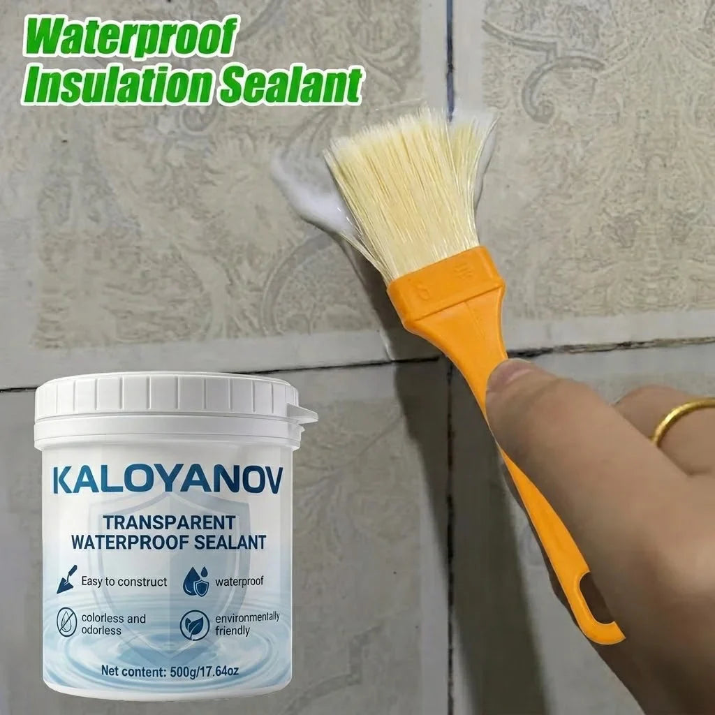 Transparent Waterproof Sealant & Brush – Roof, Bath & Wall