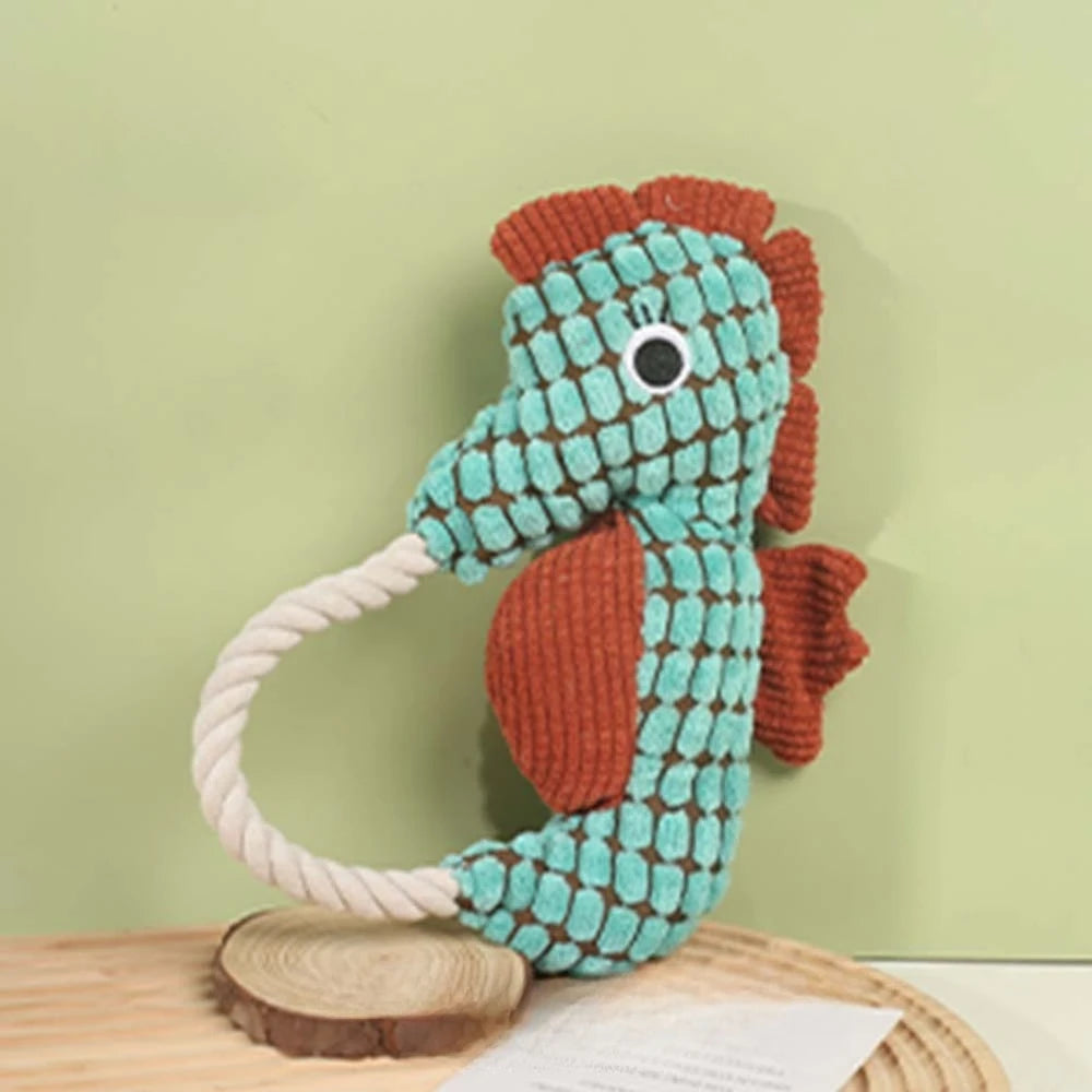 Seahorse Plush Squeaky Dog Toy Bite Resistant Rope Funny Puppy Chew Toy Pet Dog Accessories Peaceful Pleasures Health and Wellness