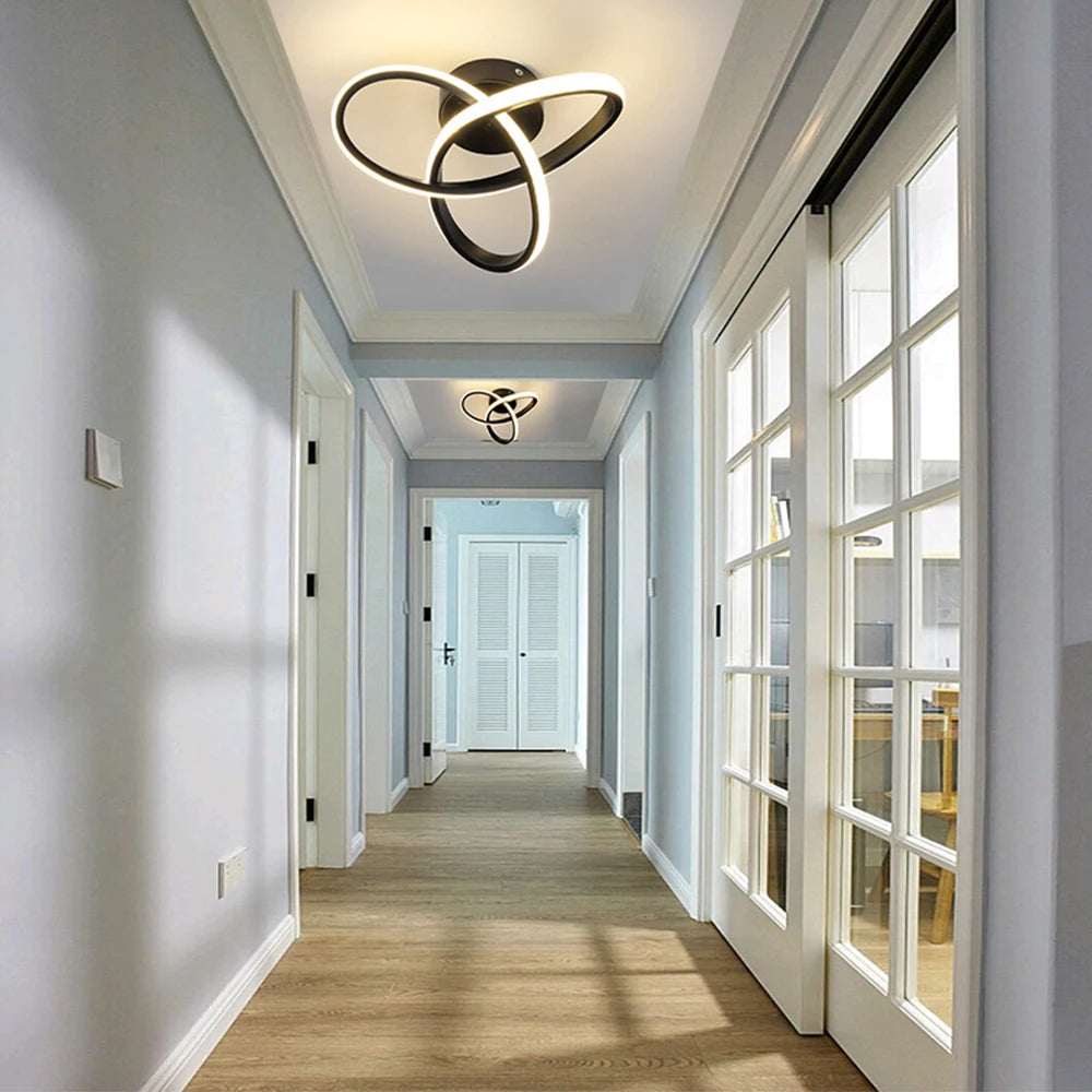 RUNTOIN 2-Ring LED Ceiling Light | Modern Hallway Chandelier