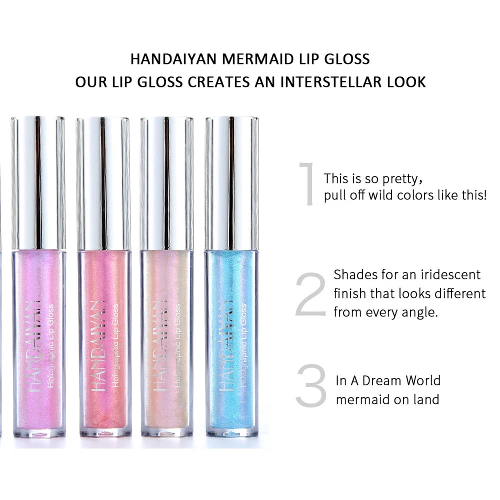 Holographic Glitter Lip Gloss | 6 Metallic Shades Liquid Lipstick